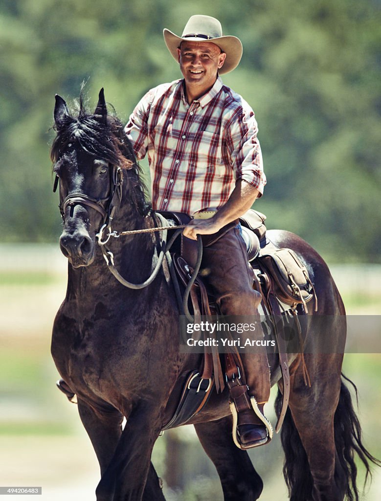 Er ist ein echter cowboy