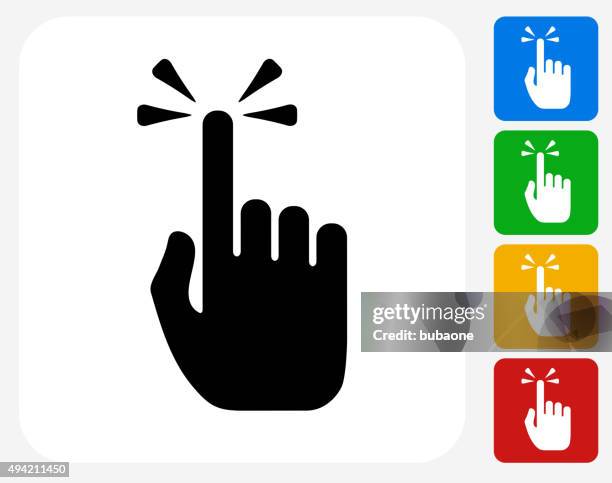 touching hand icon flat graphic design - acute angle stock illustrations