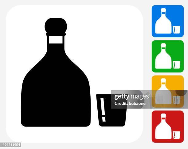 tequila icon flat graphic design - drinking tequila stock illustrations