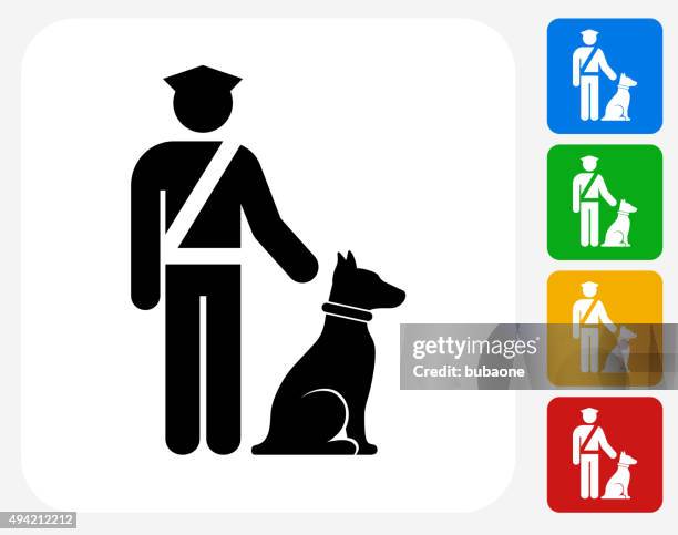 airport security wit dog icon flat graphic design - tsa stock illustrations