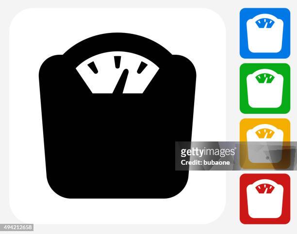 weight scale icon flat graphic design - mass unit of measurement stock illustrations
