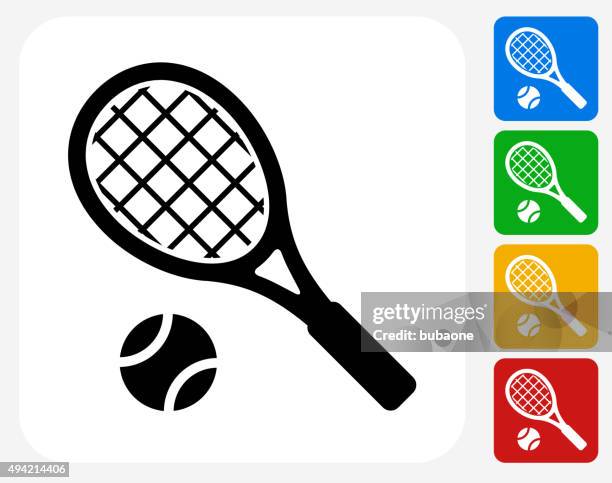 ilustrações, clipart, desenhos animados e ícones de ícone plana de design gráfico - raqueta de tenis