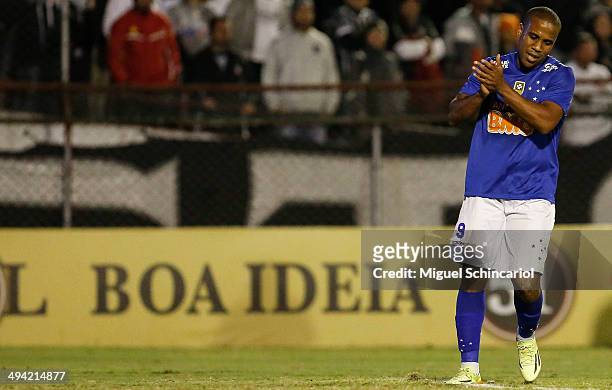Borges of Cruzeiro, reacts during a match between Corinthians and Cruzeiro of Brasileirao Series A 2014 at Caninde Stadium on May 28, 2014 in Sao...
