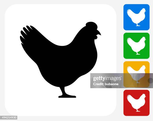 stockillustraties, clipart, cartoons en iconen met chicken icon flat graphic design - chicken