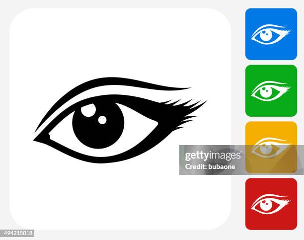 eye icon flat graphic design - looking through window stock illustrations
