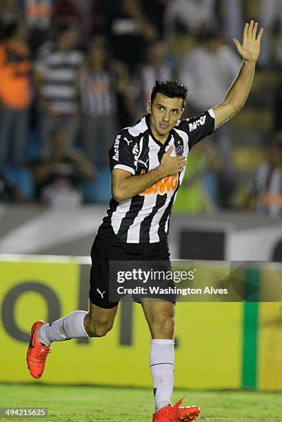 Jesus Datolo of Atletico MG celebrates a scored goal against Fluminense during a match between Atletico MG and Fluminense as part of Brasileirao...