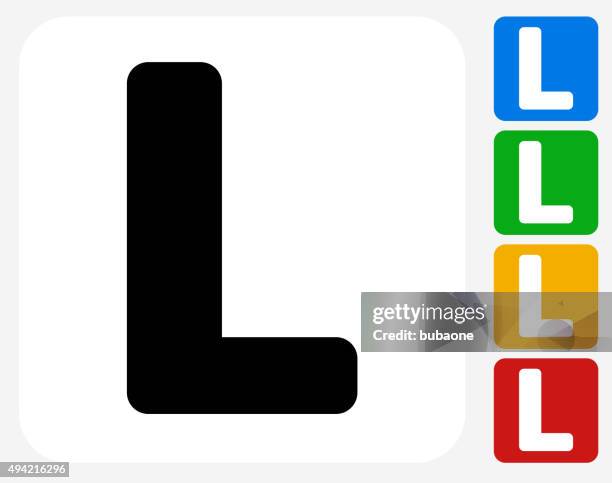 letter l icon flat graphic design - lire stock illustrations