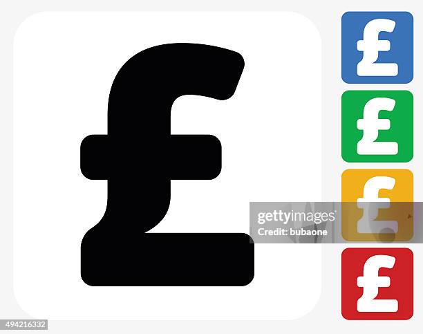 pound sign icon flat graphic design - pound note white background stock illustrations