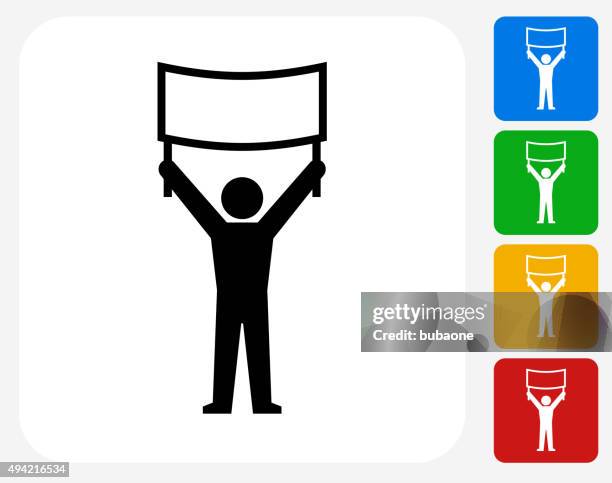 stockillustraties, clipart, cartoons en iconen met protest sign icon flat graphic design - politieverklaring