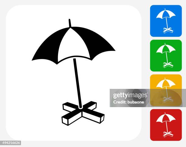 beach umbrella icon flat graphic design - reenactment stock illustrations