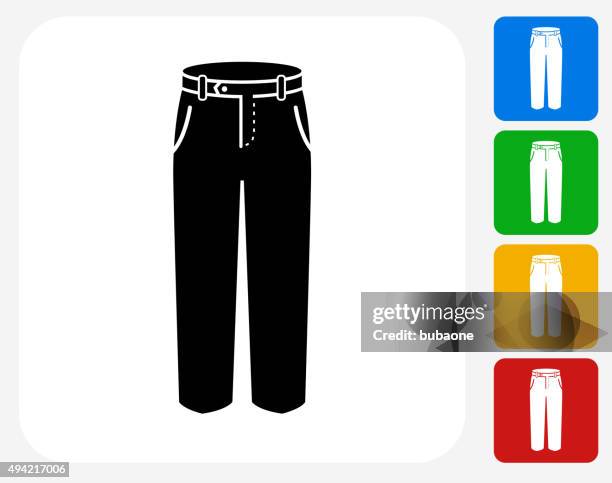 pants icon flat graphic design - getting dressed stock illustrations