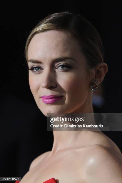 Actress Emily Blunt attends the "Edge Of Tomorrow" red carpet repeat fan premiere tour at AMC Loews Lincoln Square on May 28, 2014 in New York City.