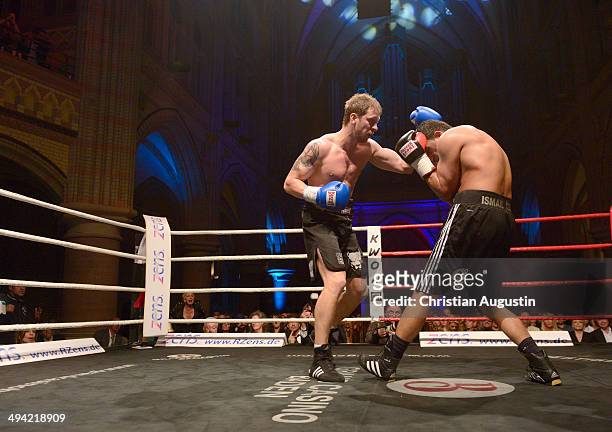 Vaclav Polak fight against Ismail Oezen during "Charity Box-Gala" at Kulturkirche Altona on May 28, 2014 in Hamburg, Germany.