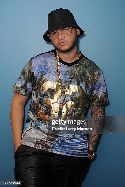 Farruko visits Mega 94.9 radio station on May 28, 2014 in Miami, Florida.