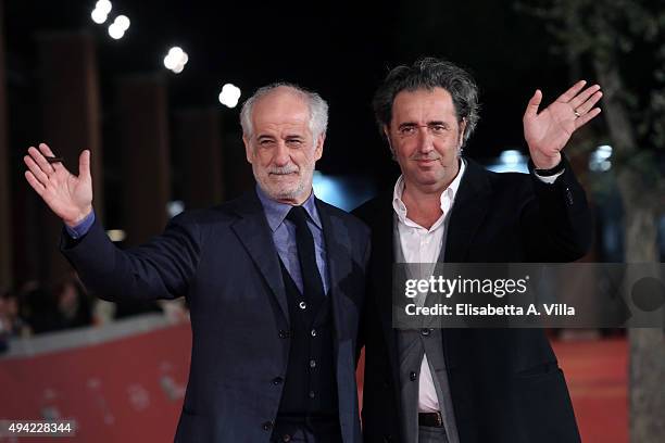 Tony Servillo and Paolo Sorrentino attend a red carpet for 'La Grande Bellezza' during the 10th Rome Film Fest at Auditorium Parco Della Musica on...