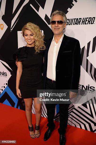 Tori Kelly and Andrea Boccelli attend the MTV EMA's 2015 at Mediolanum Forum on October 25, 2015 in Milan, Italy.