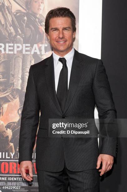 Tom Cruise attends the "Edge Of Tomorrow" red carpet repeat fan premiere tour at AMC Loews Lincoln Square on May 28, 2014 in New York City.