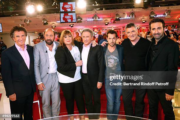 Jack Lang, main guest of the show Kad Merad, Michele Bernier, Michel Drucker, Frederic Diefenthal, Jean-Marie Bigard and Mathieu Madenian attend the...