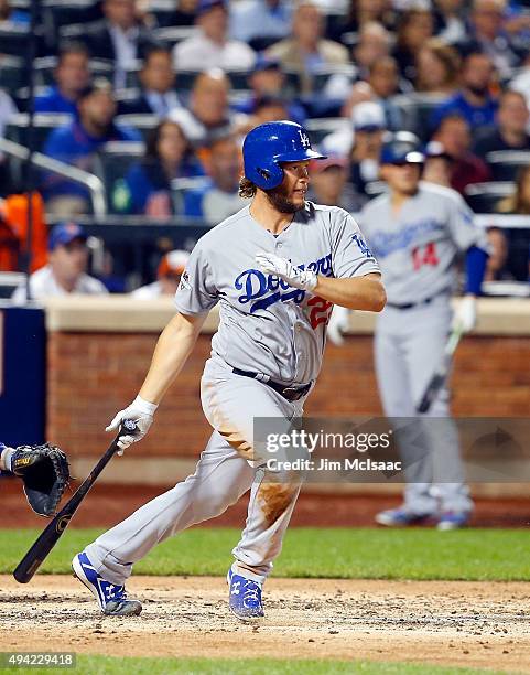 Clayton Kershaw of the Los Angeles Dodgers in action against the New York Mets during game four of the 2015 MLB National League Division Series at...
