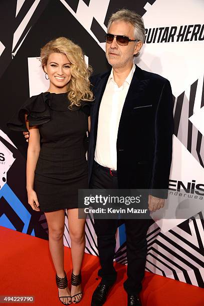 Tori Kelly and Andrea Boccelli attend the MTV EMA's 2015 at Mediolanum Forum on October 25, 2015 in Milan, Italy.