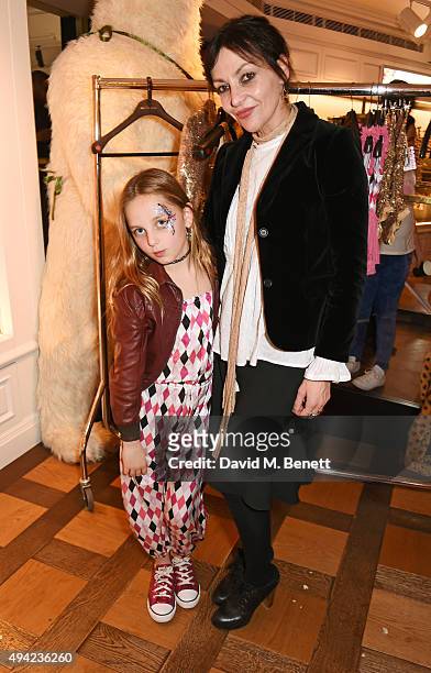 Betty Goffey and Pearl Lowe attend the re-launch of the Harrods Toy Kingdom on October 25, 2015 in London, England.
