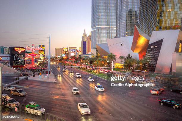 dawn over the strip - new york new york hotel las vegas stock pictures, royalty-free photos & images