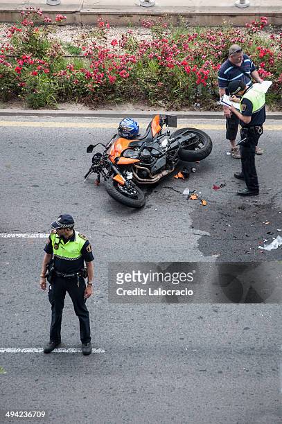 motorrad-unfall - motorcycle accident stock-fotos und bilder