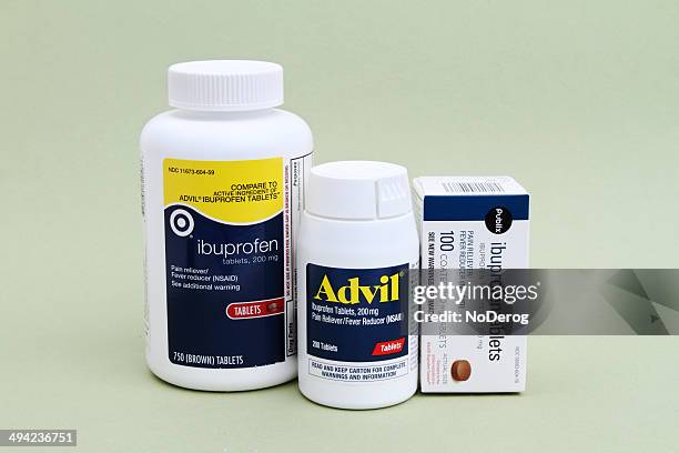 advil and ibuprofen - brand name medications stock pictures, royalty-free photos & images