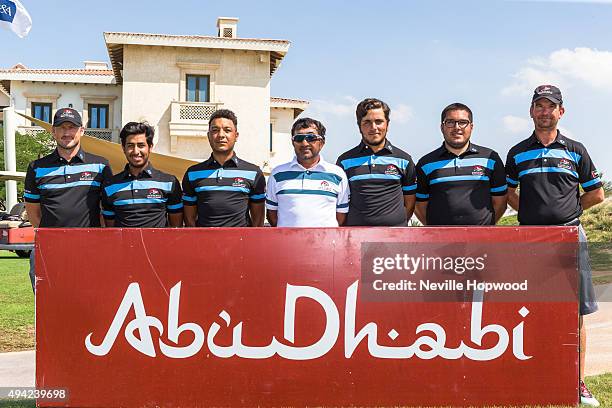 Team,left to right, David Condon, Performance Coach, Abdullah Al Qubaisi, Rashid Hamood, UAE Team Captain, Mubarak Al Shamsi, Ahmed Skaik, Khalid...