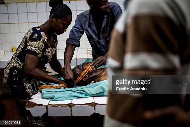 One of the 11 killed people who lost their lives on the attack to Notre Dame de Fatima church in Bangui, Central African Republic on 28 May, 2014....