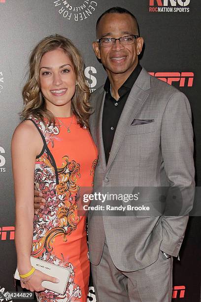 Kim Scott and Stuart Scott attend the The Paley Center for Media 2014 Spring Benefit Dinner at 583 Park Avenue on May 28, 2014 in New York City.