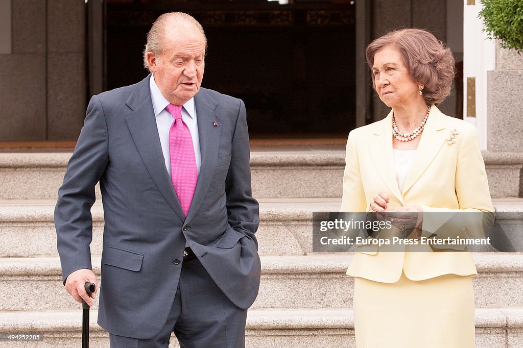 Spanish Royals Meet President of Panama Ricardo Martinelli at Zarzuela Palace