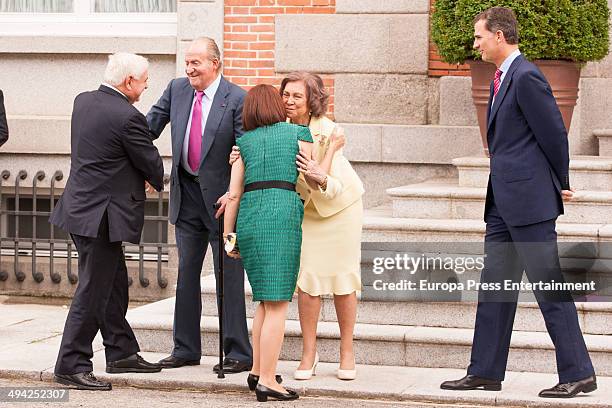 King Juan Carlos of Spain , Queen Sofia of Spain and Prince Felipe of Spain meet president of Panama Ricardo Martinelli and wife Marta Linares at...