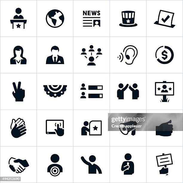 politics and election icons - government official stock illustrations