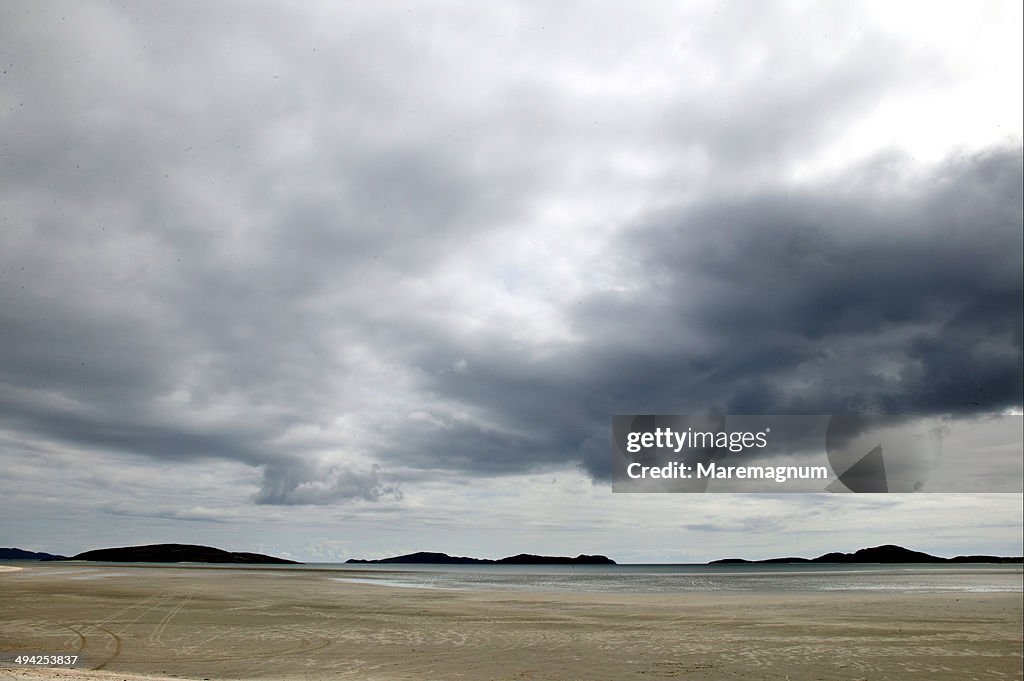 Barra, the airport on the low tide beach