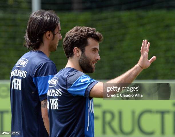 Giuseppe Rossi of Italy during a training session at Coverciano on May 29, 2014 in Florence, Italy.