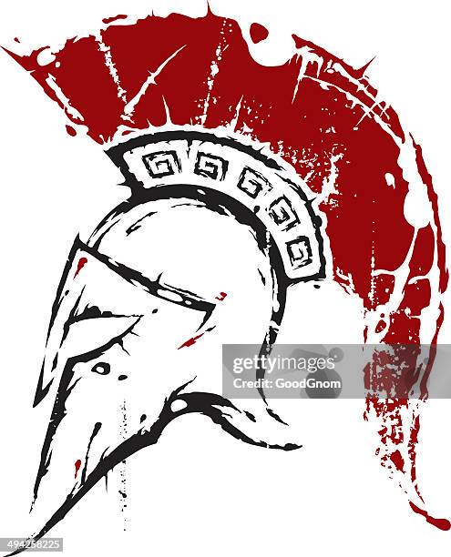 spartan helmet - ancient sparta stock illustrations