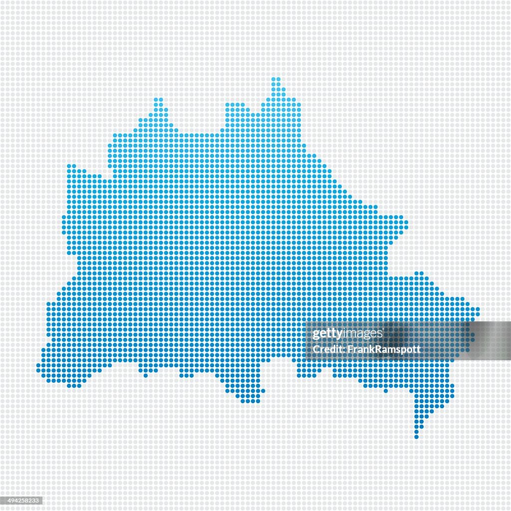 Berlin Map Blue Dot Pattern
