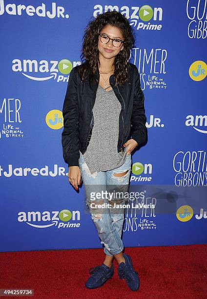 Zendaya attends the Just Jared fall fun day on October 24, 2015 in Los Angeles, California.