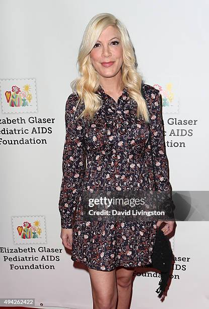 Actress Tori Spelling attends the Elizabeth Glaser Pediatric AIDS Foundation's 26th A Time for Heroes Family Festival at Smashbox Studios on October...