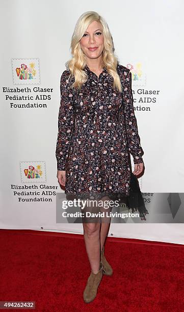 Actress Tori Spelling attends the Elizabeth Glaser Pediatric AIDS Foundation's 26th A Time for Heroes Family Festival at Smashbox Studios on October...