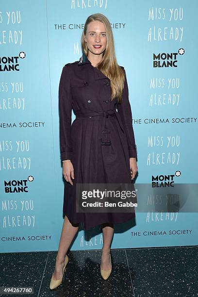 Model Julie Henderson attends Montblanc & The Cinema Society screening of Roadside Attractions & Lionsgate's "Miss You Already" at Museum of Modern...
