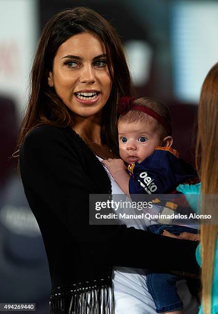 Melissa Jimenez attends the La Liga match between FC Barcelona and SD Eibar at Camp Nou Stadium on October 25, 2015 in Barcelona, Spain.