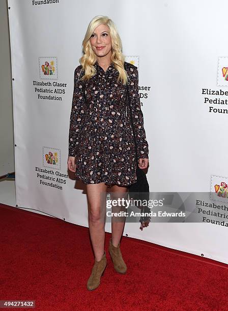 Actress Tori Spelling arrives at The Elizabeth Glaser Pediatric AIDS Foundation's 26th A Time For Heroes Family Festival at Smashbox Studios on...