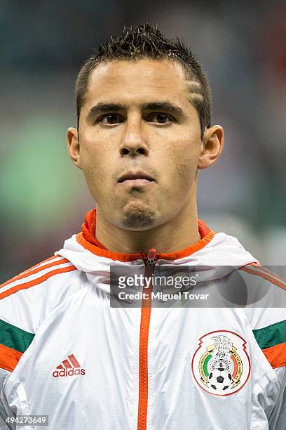 Paul Aguilar looks on during a FIFA friendly match between Mexico and Israel ahead the beginning of the FIFA World Cup Brazil 2014 at Azteca Stadium...
