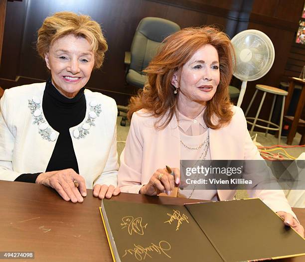 Actresses Peggy McCay and Suzanne Rogers attend the Days of Our Lives book signing at Barnes and Noble at The Grove on October 25, 2015 in Los...