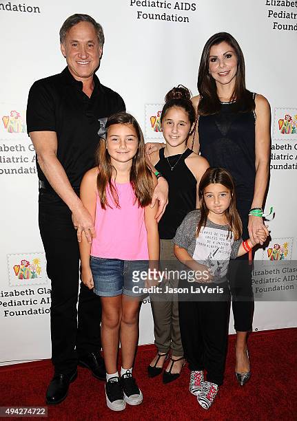 Terry Dubrow, Heather Dubrow and children attend the Elizabeth Glaser Pediatric AIDS Foundation's 26th A Time For Heroes family festival at Smashbox...