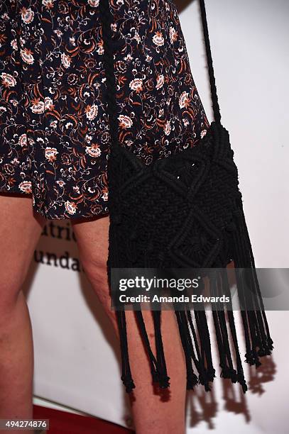 Actress Tori Spelling, handbag detail, arrives at The Elizabeth Glaser Pediatric AIDS Foundation's 26th A Time For Heroes Family Festival at Smashbox...