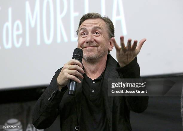 Actor Tim Roth attends the Mexican premiere of "Chronic" during The 13th Annual Morelia International Film Festival on October 24, 2015 in Morelia,...
