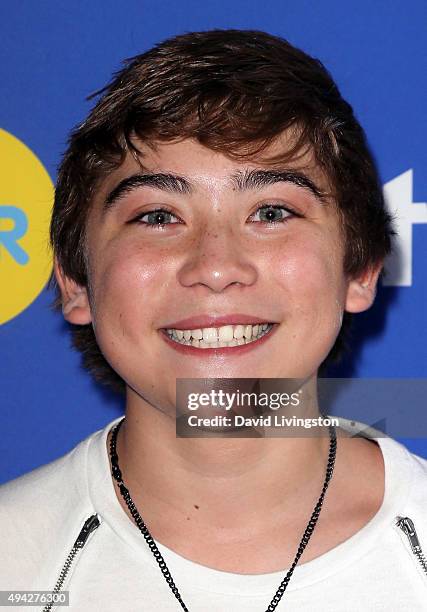 Actor Raymond Ochoa attends the Just Jared Fall Fun Day at a private residence on October 24, 2015 in Los Angeles, California.